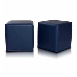 Pouf Poggiapiedi Sgabello Quadrato in Ecopelle 40x40