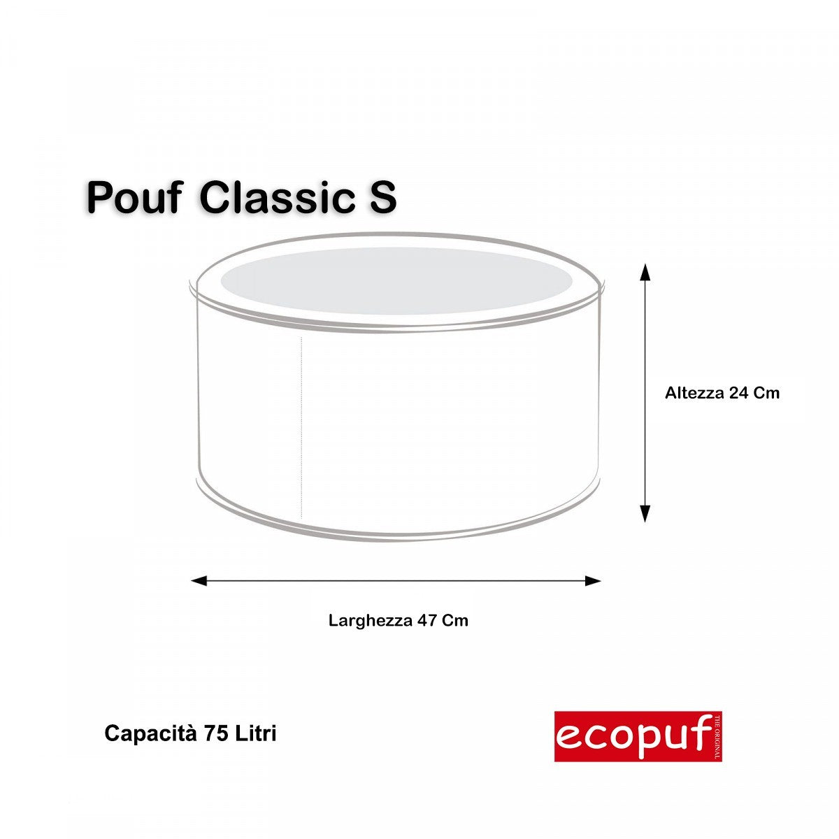 Pouf Poggiapiedi Sgabello Rotondo in Poliestere 47x24