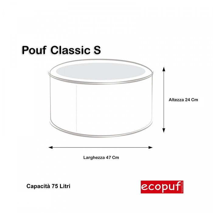 Pouf Poggiapiedi Sgabello Rotondo in Poliestere 47x24