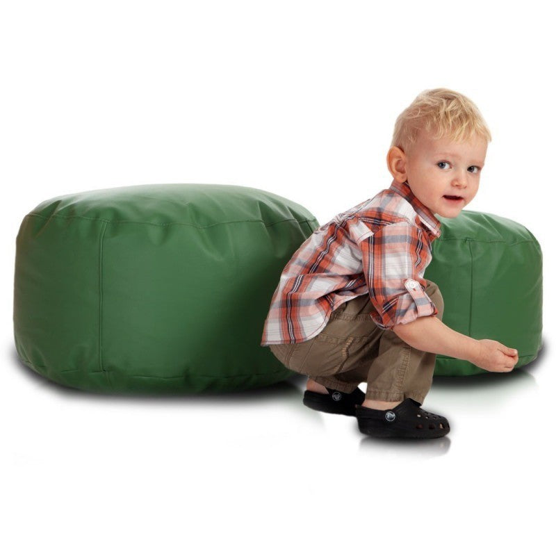 Pouf Poggiapiedi Sgabello Rotondo L in Ecopelle 58x28