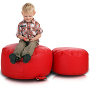 Pouf Poggiapiedi Sgabello Rotondo L in Ecopelle 58x28