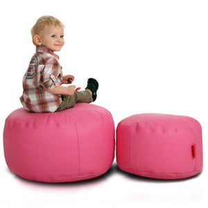 Pouf Poggiapiedi Sgabello Rotondo L in Ecopelle 58x28
