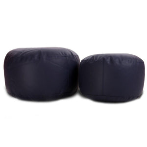 Pouf Poggiapiedi Sgabello Rotondo L in Ecopelle 58x28