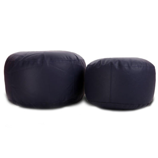 Pouf Poggiapiedi Sgabello Rotondo L in Ecopelle 58x28