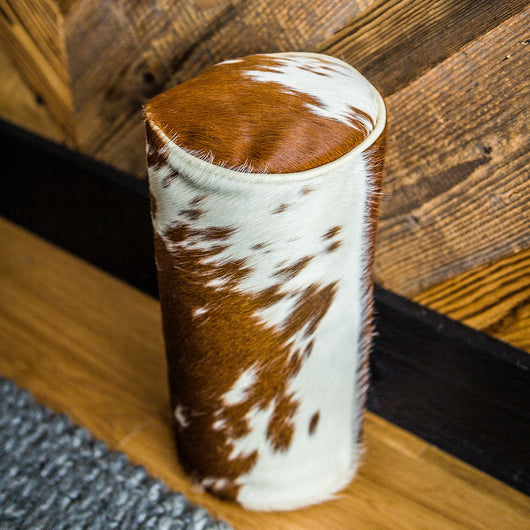 Pouf Poggiatesta in vera Pelle Bovina 17x43