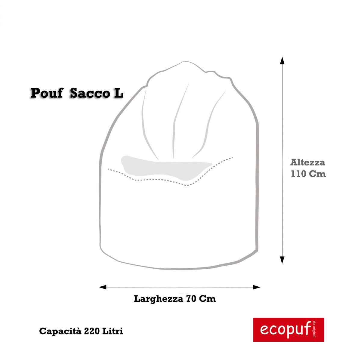 Pouf Poltrona a Sacco L Poliestere Fantasia Modern