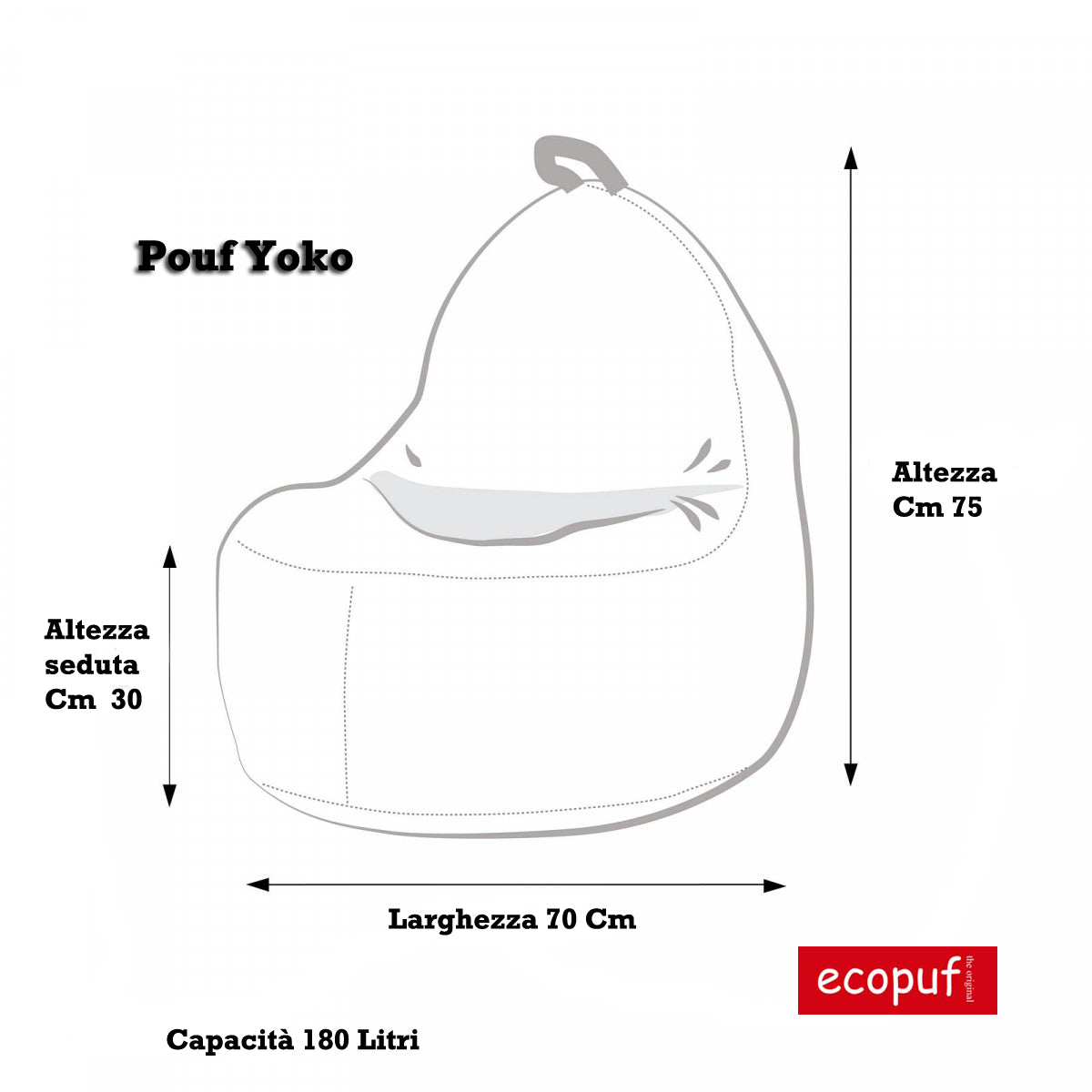 Pouf Poltrona a Sacco Seduta Yoko in Poliestere