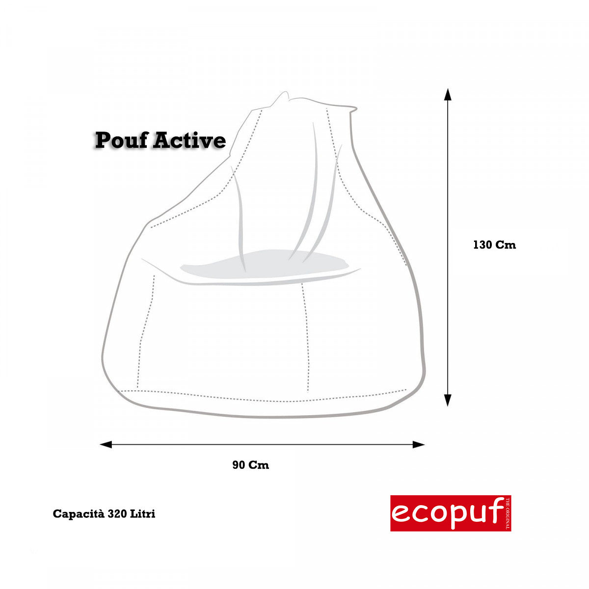 Pouf Poltrona Sacco Active in Tessuto Ecopelle