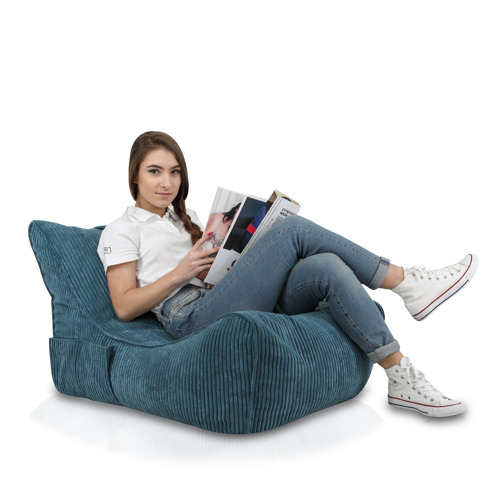 Pouf Poltrona Sacco Chaise Longue flavio in velluto