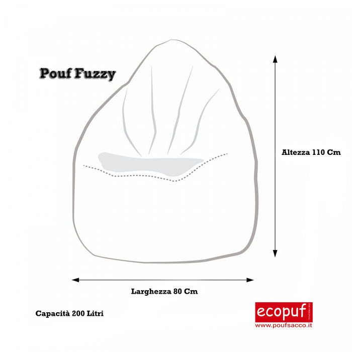 Pouf poltrona sacco fuzzy poliestere