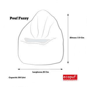Pouf poltrona sacco fuzzy poliestere