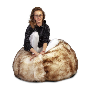 Pouf Poltrona Sacco in Vello Naturale d'Agnello