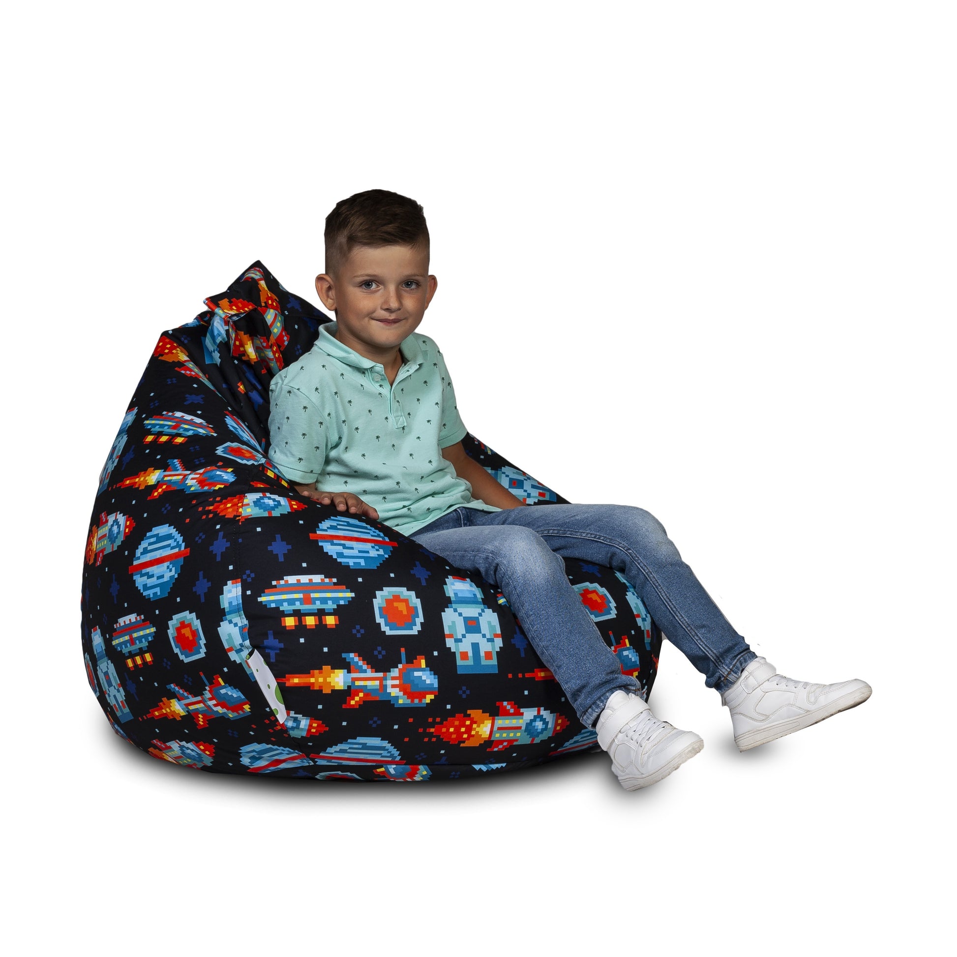 Pouf poltrona sacco oscar in poliestere design con maniglia