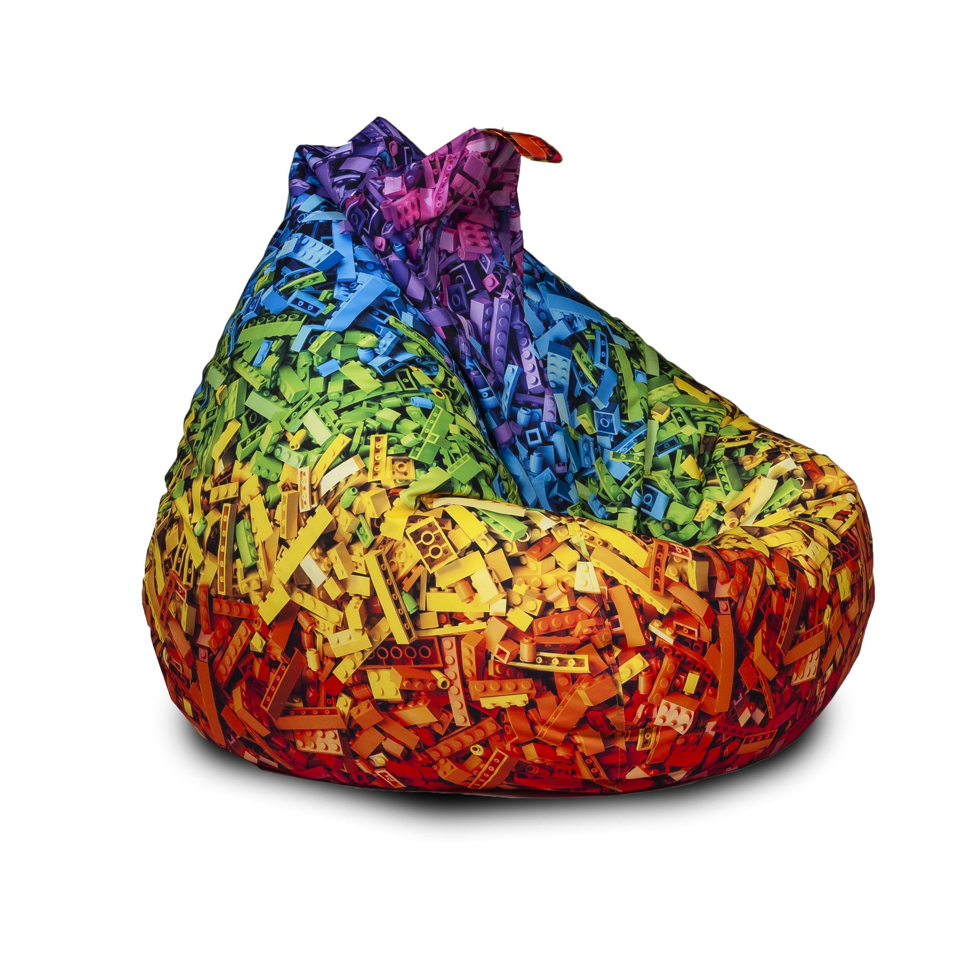 Pouf poltrona sacco oscar in poliestere design con maniglia