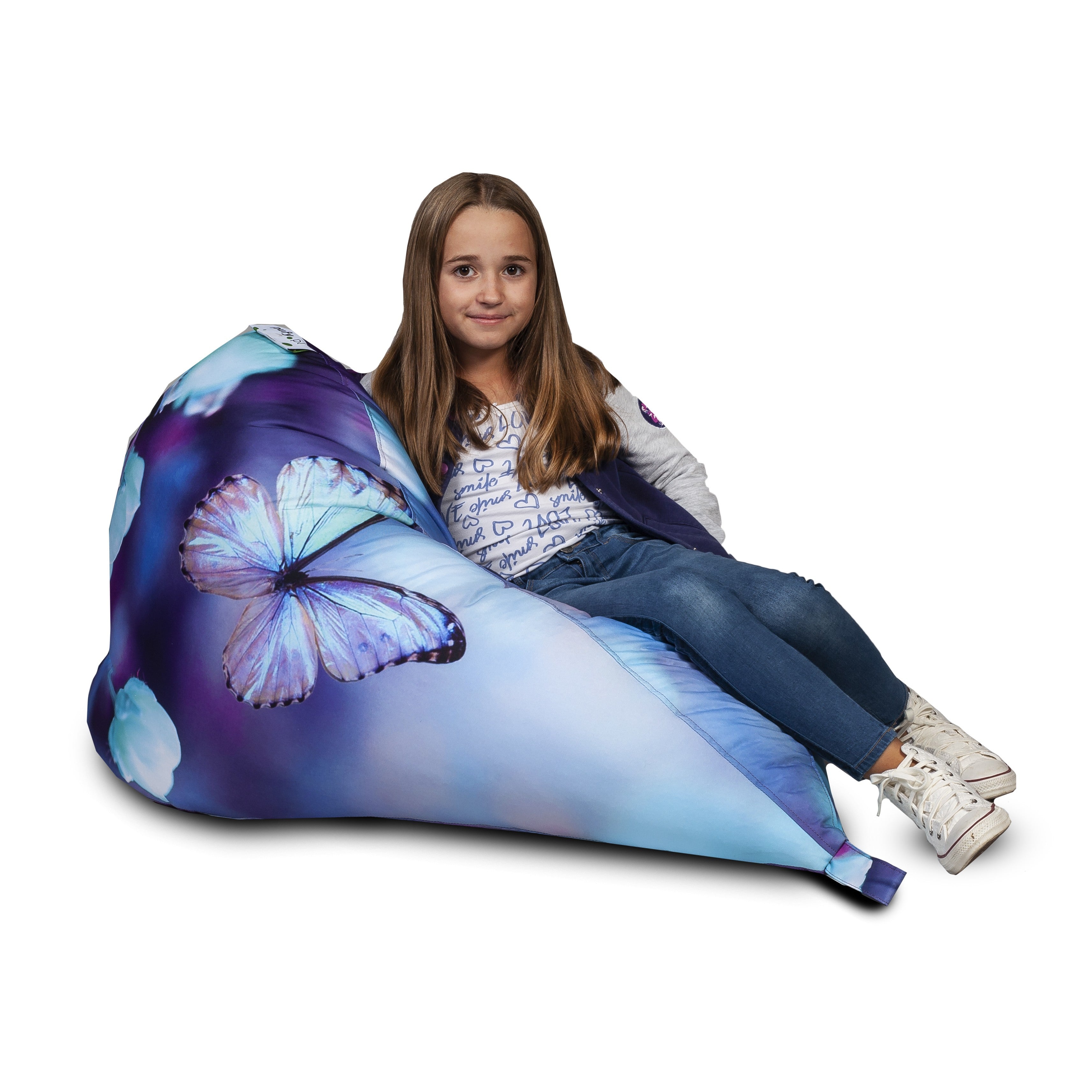 Pouf poltrona sacco oscar in poliestere design con maniglia