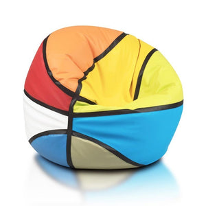 Pouf poltrona sacco pallone da pallacanestro puff basket in ecopelle 55 x 100