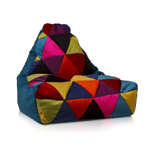 Pouf poltrona sacco seduta keiko m patchwork microfibra