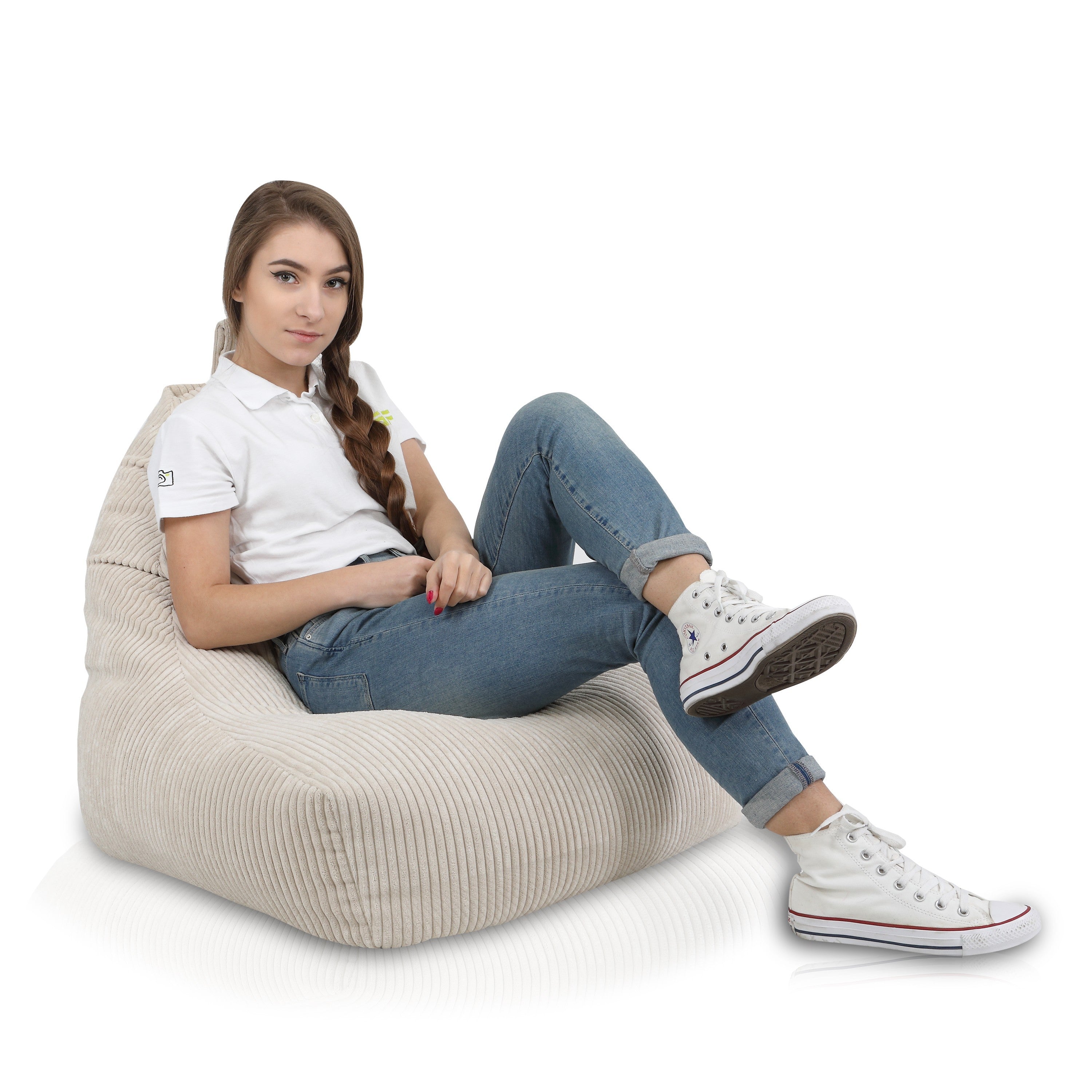 Pouf poltrona sacco seduta keiko s in velluto con Cuscino