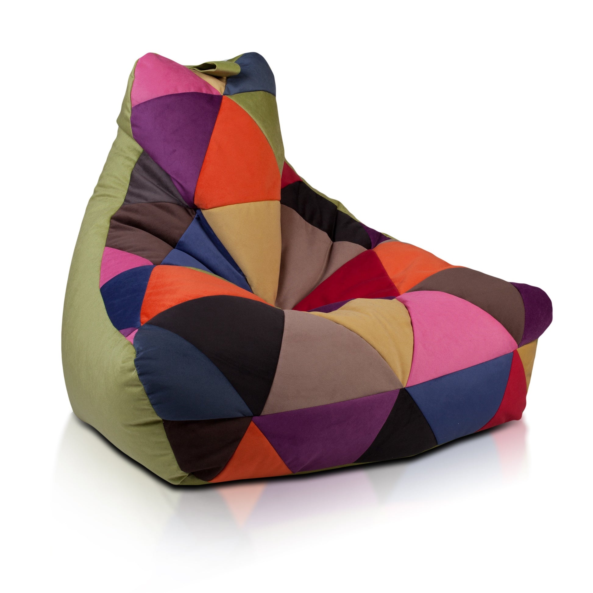 Pouf poltrona sacco seduta keiko s patchwork microfibra