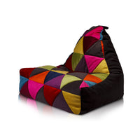 Pouf poltrona sacco seduta keiko s patchwork microfibra