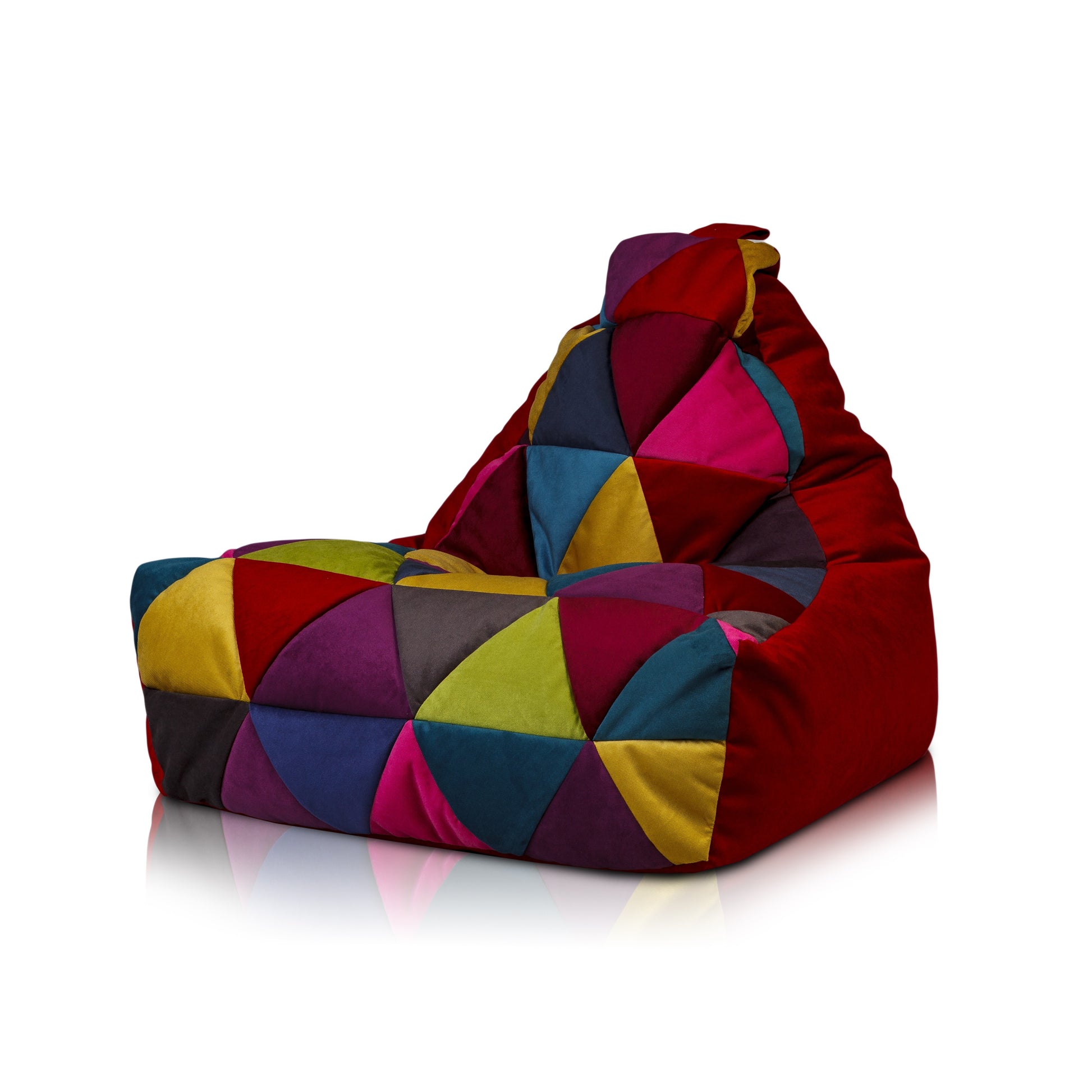 Pouf poltrona sacco seduta keiko s patchwork microfibra