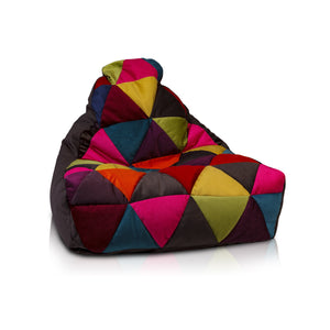 Pouf poltrona sacco seduta keiko s patchwork microfibra