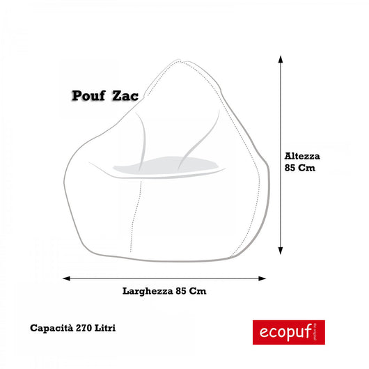 Pouf Poltrona Sacco Zac in Poliestere