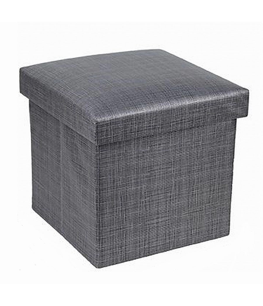 Pouf Puff Contenitore Imbottito Portaoggetti Salvaspazio Seduta 38x38x35cm 79420         