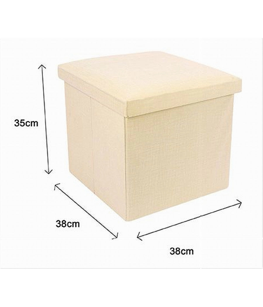 Pouf Puff Contenitore Imbottito Portaoggetti Salvaspazio Seduta 38x38x35cm 79420         