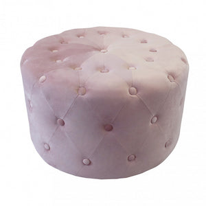 POUF ROTONDO IN VELLUTO ROSA