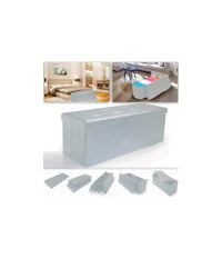 Pouf Scatola Contenitore Rettangolare Similpelle Cassapanca Poggiapiedi Colore  Bianco       