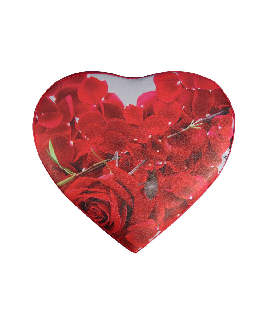 Pouf Scatola Portaoggetti Puff Poggiapiedi A Forma Di Cuore In Ecopelle Rose         