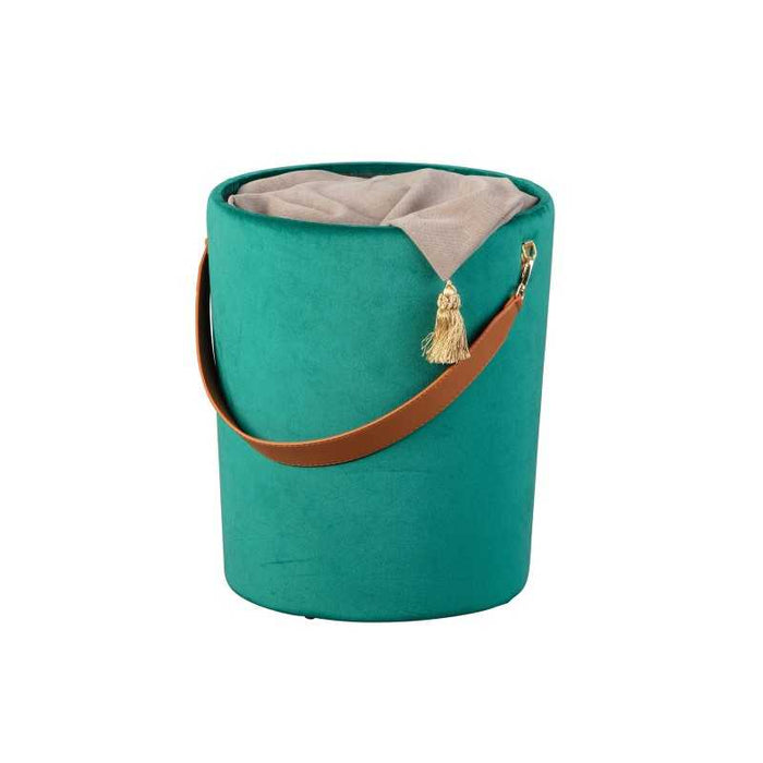 Pouf secchiello Inter Link con contenitore e maniglia in ecopelle