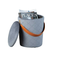 Pouf secchiello Inter Link con contenitore e maniglia in ecopelle