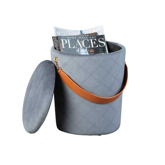 Pouf secchiello Inter Link con contenitore e maniglia in ecopelle