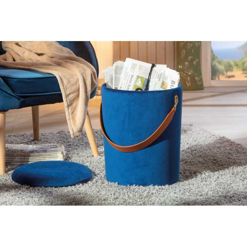 Pouf secchiello Inter Link con contenitore e maniglia in ecopelle