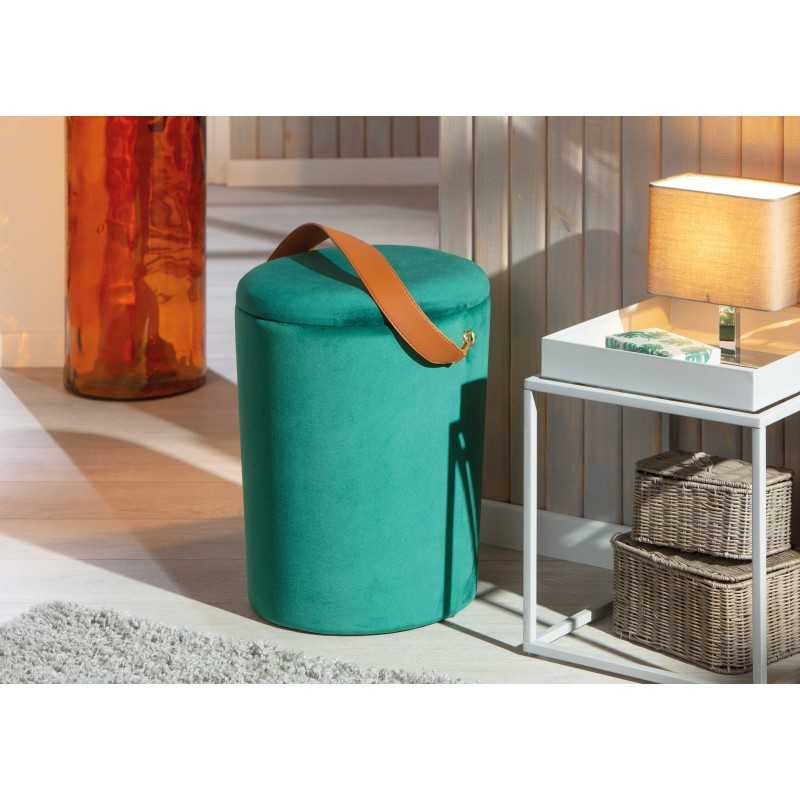 Pouf secchiello Inter Link con contenitore e maniglia in ecopelle