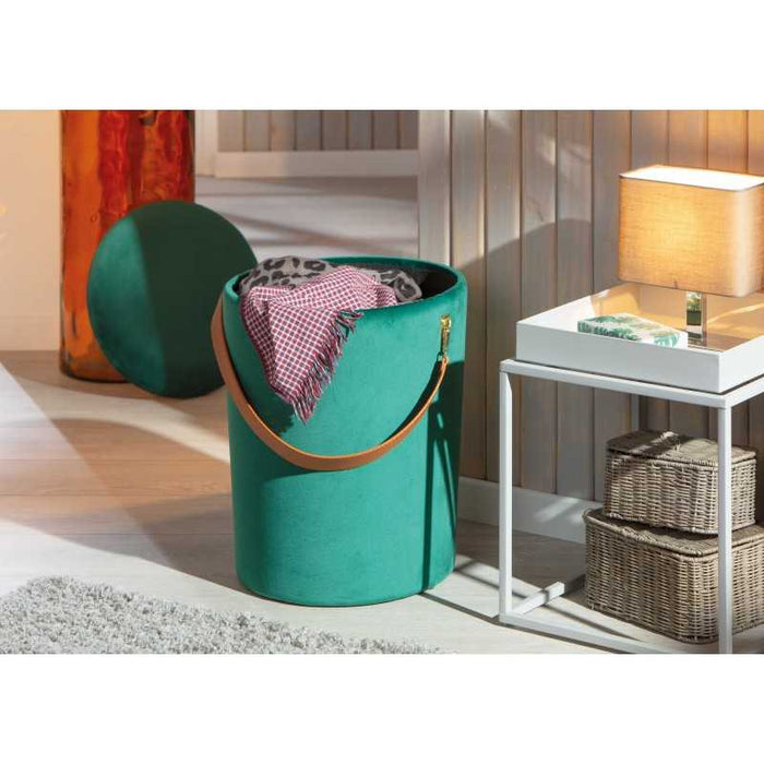 Pouf secchiello Inter Link con contenitore e maniglia in ecopelle