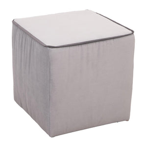 Pouf Zeno Velluto Grigio+bdo Antracite