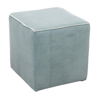 Pouf Zeno Velluto Menta+bordo Ottanio