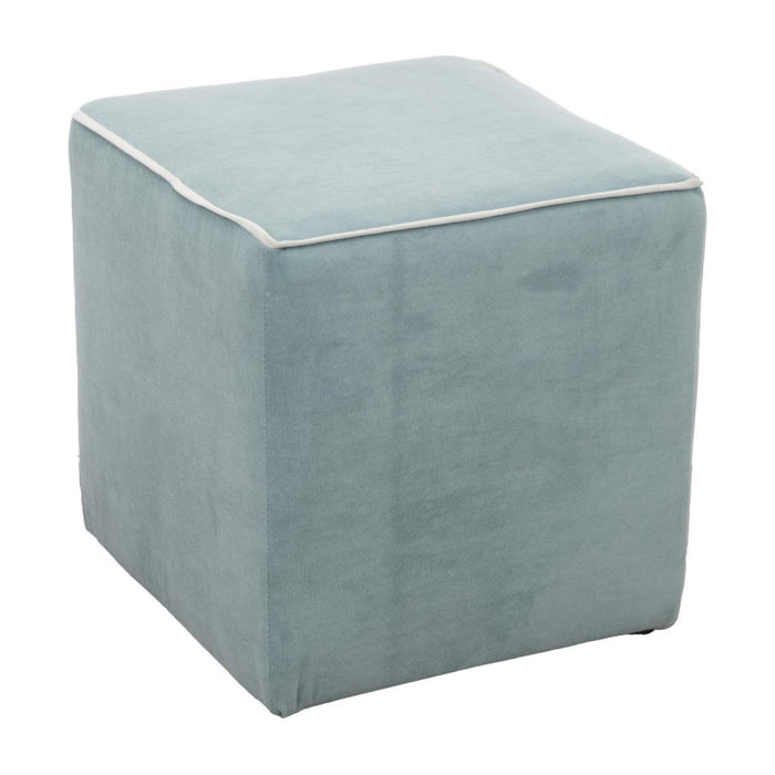 Pouf Zeno Velluto Menta+bordo Ottanio