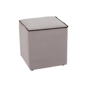 Pouf Zeno Velluto Tortora+bdo Marrone