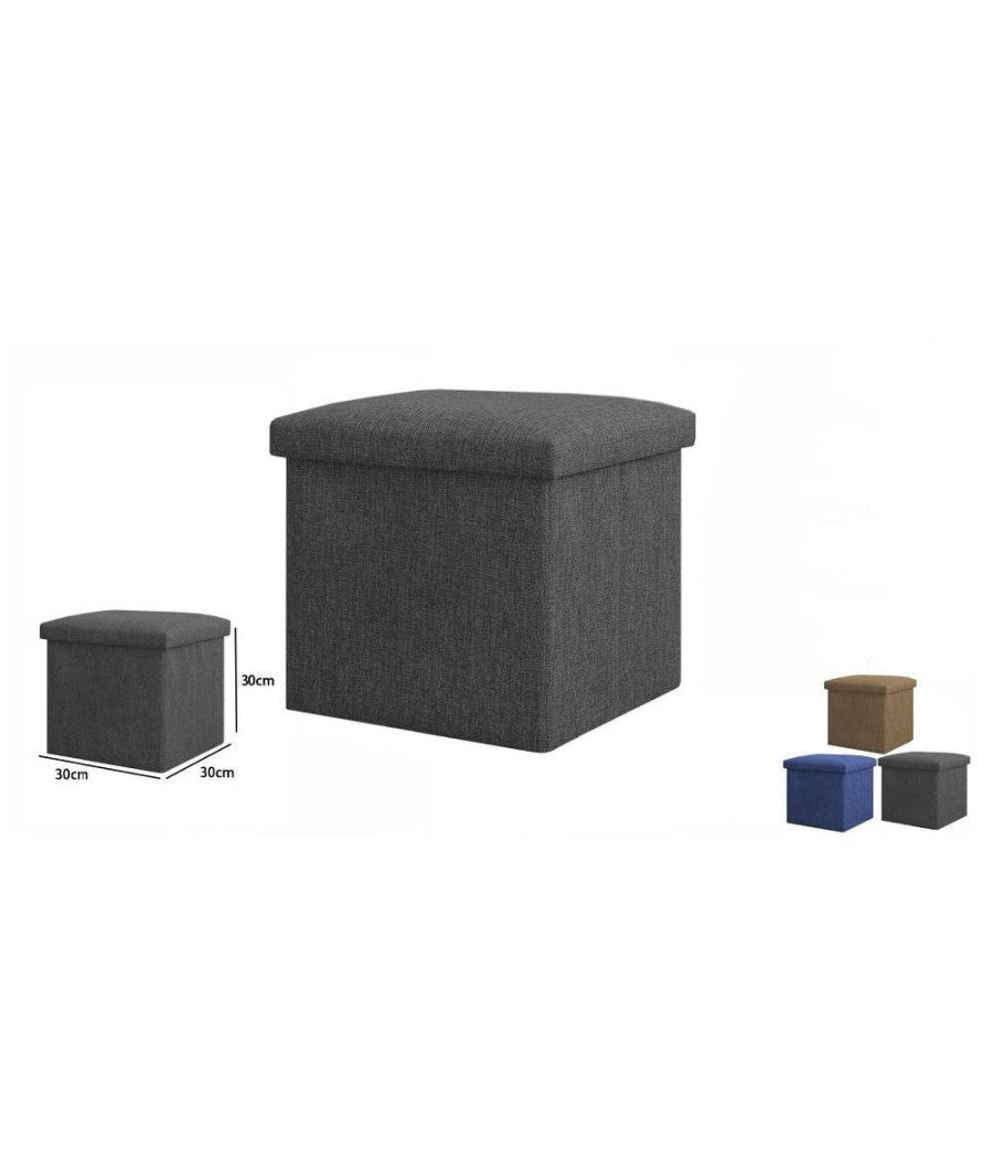 Pouff Puff Pouf Contenitore Imbottito Con Seduta In Tessuto 30 X 30 X 30cm 69584         
