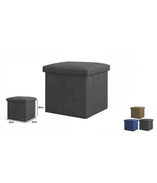 Pouff Puff Pouf Contenitore Imbottito Con Seduta In Tessuto 30 X 30 X 30cm 69584         