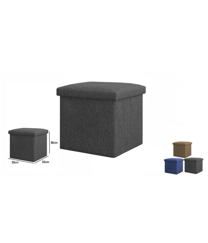 Pouff Puff Pouf Contenitore Imbottito Con Seduta In Tessuto 30 X 30 X 30cm 69584         