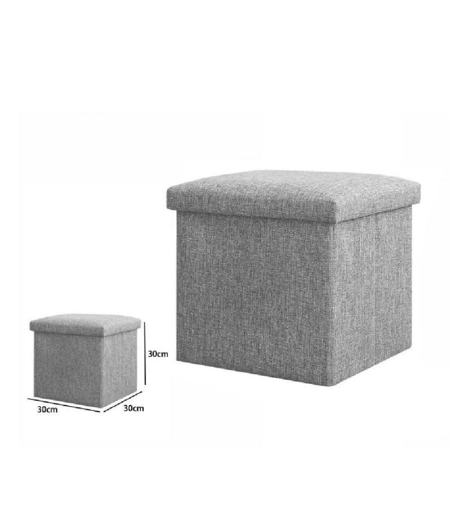 Pouff Puff Pouf Contenitore Imbottito Con Seduta In Tessuto 30 X 30 X 30cm 69585         