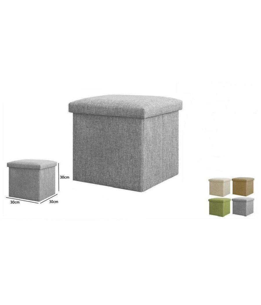 Pouff Puff Pouf Contenitore Imbottito Con Seduta In Tessuto 30 X 30 X 30cm 69585         