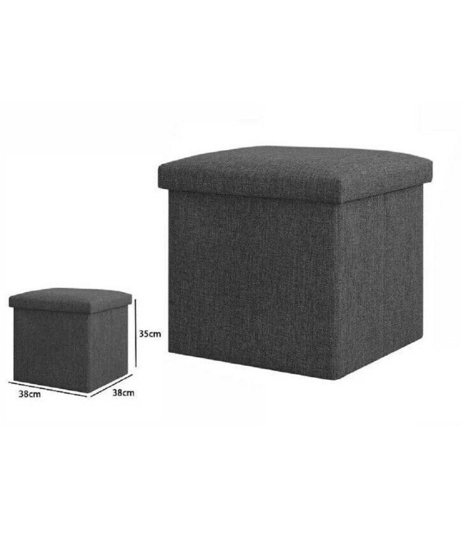 Pouff Puff Pouf Contenitore Imbottito Con Seduta In Tessuto 38 X 38 X 35cm 69586         