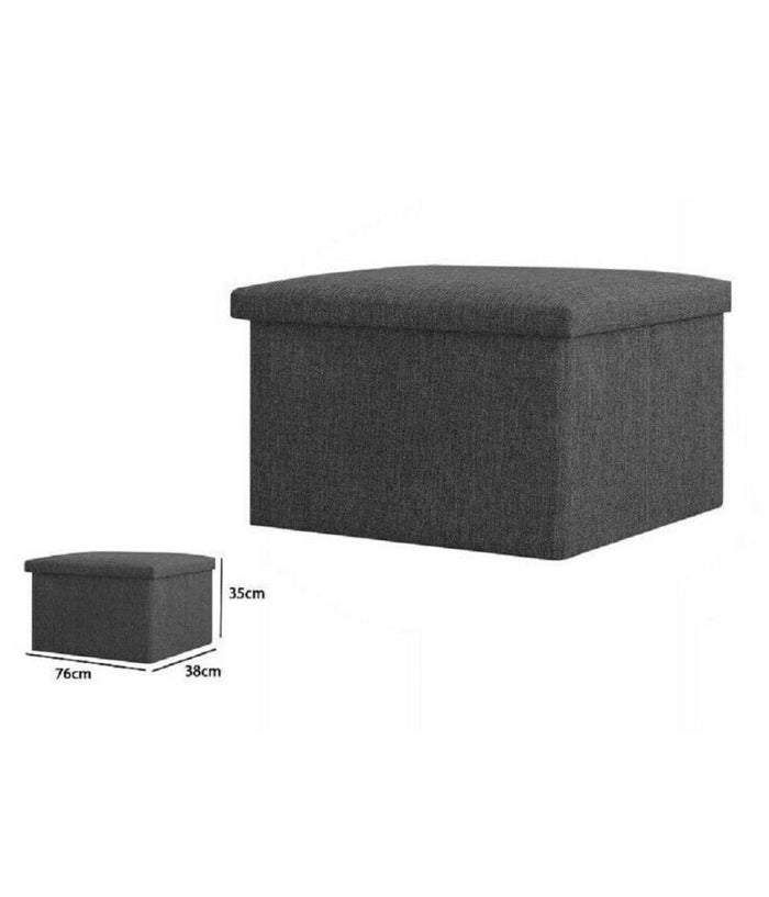 Pouff Puff Pouf Contenitore Imbottito Con Seduta In Tessuto 76 X 38 X 35cm 69588         