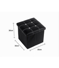 Pouff Puff Pouf Contenitore Imbottito Portaoggetti Nero Strass 30x30x30 Cm 79433         